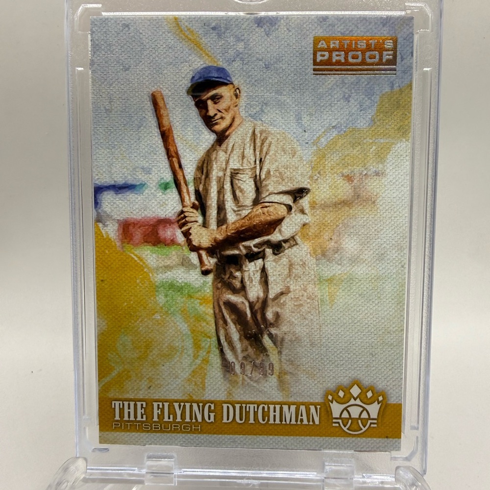 Honus Wagner 2018 Diamond Kings GOLD “Artist’s Proof” Card #2  09/99 w/Hard Case